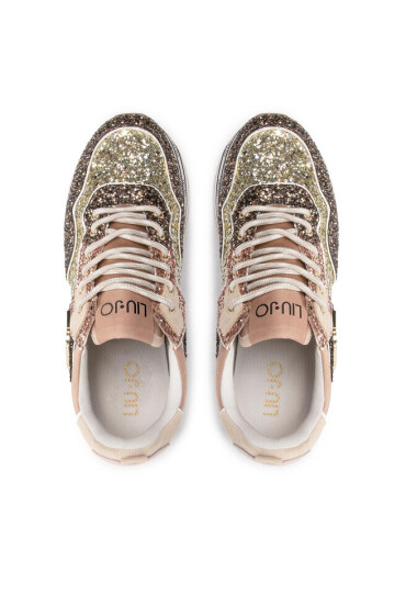 Liu Jo Сникърси Maxi Wonder Glitter 24 BF2103 TX007 Light Gold 04178 - Mera.bg