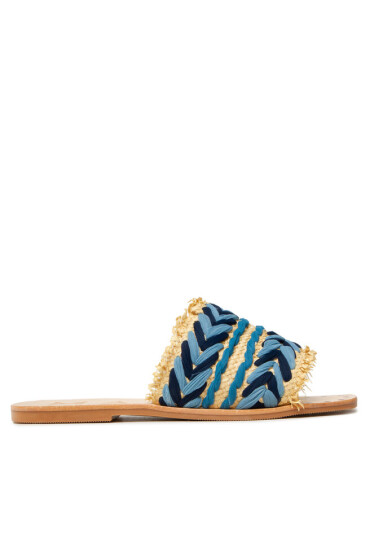 Manebi Чехли Leather Sandals S 1.4 Y0 Blue Pattern - Mera.bg