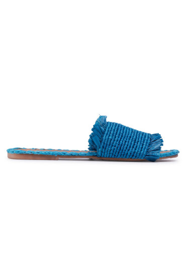 Manebi Чехли Leather Sandals S 1.9 Y0 Electric Blue Fringed - Mera.bg
