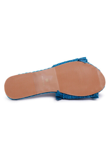 Manebi Чехли Leather Sandals S 1.9 Y0 Electric Blue Fringed - Mera.bg
