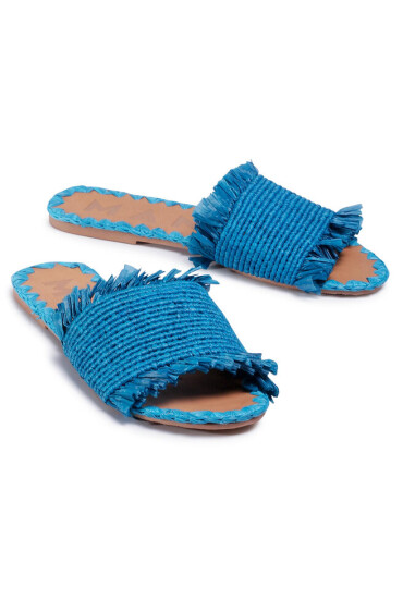 Manebi Чехли Leather Sandals S 1.9 Y0 Electric Blue Fringed - Mera.bg