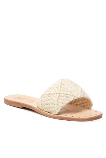 Manebi Чехли Leather Sandals S 6.9 Y0 Cream Cotton Crochet - Mera.bg