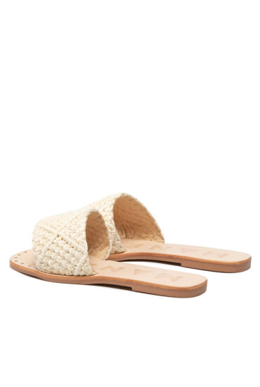 Manebi Чехли Leather Sandals S 6.9 Y0 Cream Cotton Crochet - Mera.bg