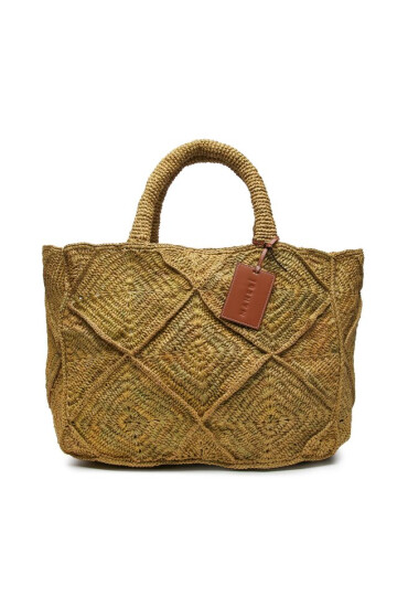 Manebi Дамска чанта Sunset Bag Large V 5.4 AC Kaki Crochet - Mera.bg