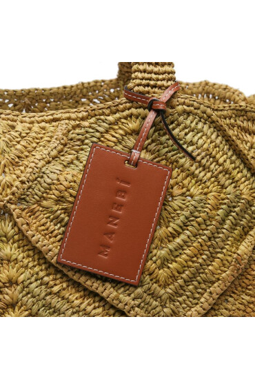 Manebi Дамска чанта Sunset Bag Large V 5.4 AC Kaki Crochet - Mera.bg