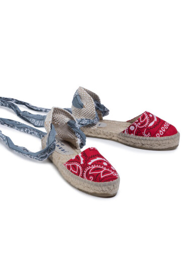Manebi Еспадрили Flat Valenciana F 9.4 P0 Red Grey Bandana - Mera.bg