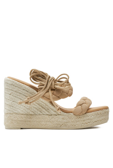 Manebi Еспадрили Hamptons Two Braided Bands Wedge Espadrilles M 1.1 WE Бежов - Mera.bg