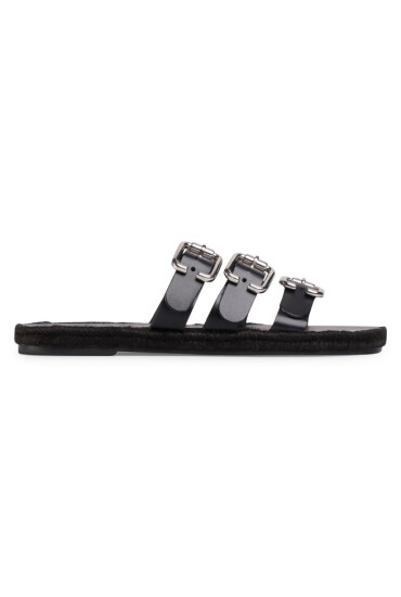 Manebi Еспадрили Leather Sandals S 2.1 Y0 Black W Triple Buckle - Mera.bg