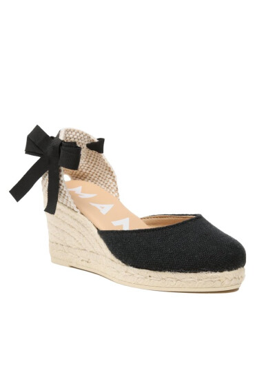 Manebi Еспадрили Organic Hemp Low Wedge Espadrilles O 7.9 WL Черен - Mera.bg