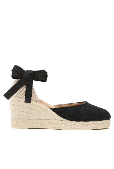 Manebi Еспадрили Organic Hemp Low Wedge Espadrilles O 7.9 WL Черен - Mera.bg