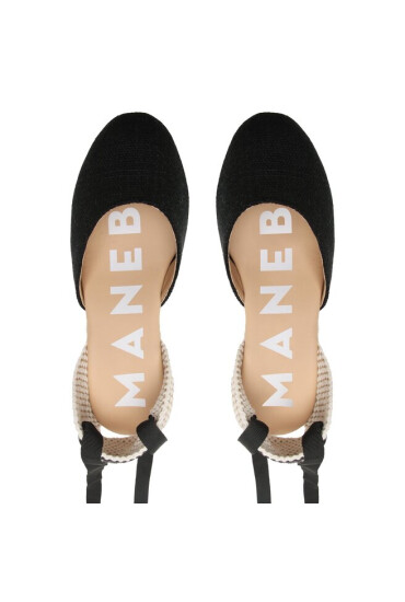 Manebi Еспадрили Organic Hemp Low Wedge Espadrilles O 7.9 WL Черен - Mera.bg