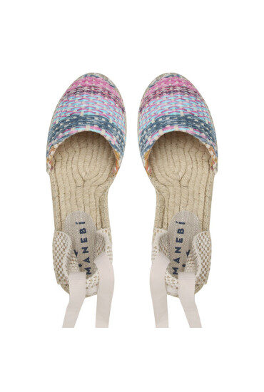 Manebi Еспадрили Raffia Yute Mix Flat Valenciana Espadrilles G 6.1 P0 Fucsia Blue Mix - Mera.bg