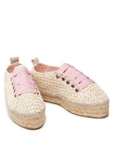 Manebi Еспадрили Sneakers D V 2.1 E0 Cream Net Raffia - Mera.bg