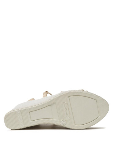 Manebi Еспадрили Soft Suede Lace-Up Wedge Espadrilles M 1.1 WA Champagne Beige - Mera.bg