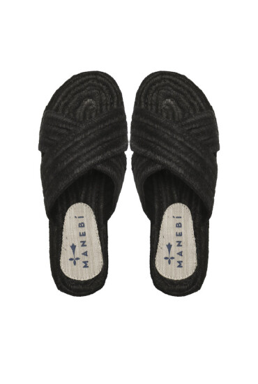 Manebi Еспадрили Yute Rope Rope Sandals S 9.6 Y0 Черен - Mera.bg