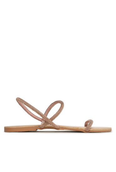 Manebi Сандали Crystal Embellished Leather Sandals V 6.3 Y0 Rose Gold 2 Bands - Mera.bg