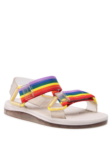 Melissa Сандали Mini Papete Rider I 33381 Beige/Beige/Rainbow 54036 - Mera.bg