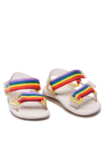 Melissa Сандали Mini Papete Rider I 33381 Beige/Beige/Rainbow 54036 - Mera.bg