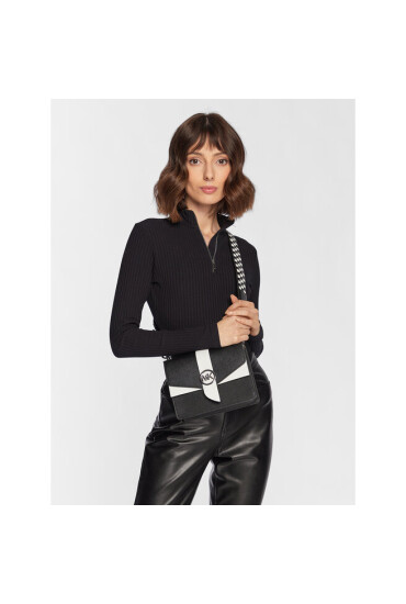 MICHAEL Michael Kors Дамска чанта Greenwich 32R3SGRC5T Blk/Opticwht - Mera.bg