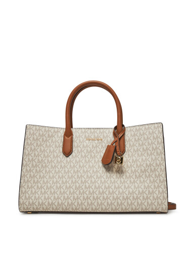 MICHAEL Michael Kors Дамска чанта Scarlett Medium Signature Logo Satchel 30F4GETS2B Бежов - Mera.bg