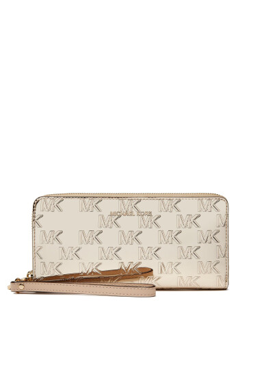 MICHAEL Michael Kors Голям дамски портфейл Large Logo Embossed 34H3GJ6T9U Pale Gold - Mera.bg
