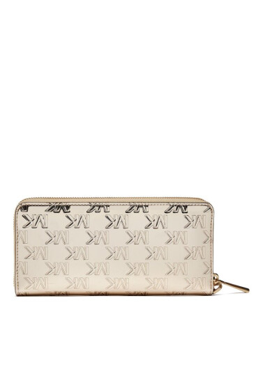 MICHAEL Michael Kors Голям дамски портфейл Large Logo Embossed 34H3GJ6T9U Pale Gold - Mera.bg