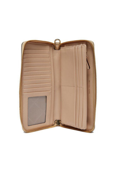 MICHAEL Michael Kors Голям дамски портфейл Large Logo Embossed 34H3GJ6T9U Pale Gold - Mera.bg