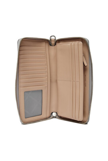 MICHAEL Michael Kors Голям дамски портфейл Large Logo Embossed 34H3SJ6T3U Silver - Mera.bg