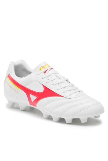 Mizuno Обувки Morelia Ii Club P1GA2316 White/Fcoral2/Bolt2 64 - Mera.bg