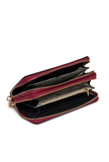 Monnari Голям дамски портфейл PUR0130-M05 Burgundy Croco - Mera.bg