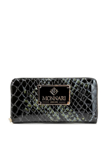Monnari Голям дамски портфейл PUR0140-M20 Black With Green - Mera.bg