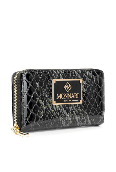 Monnari Голям дамски портфейл PUR0140-M20 Black With Green - Mera.bg