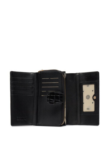 Monnari Голям дамски портфейл PUR0220-020 Black Croco - Mera.bg