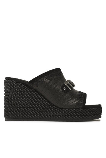Mou Чехли Rope Wedge Big Metal Logo SW361000C Черен - Mera.bg
