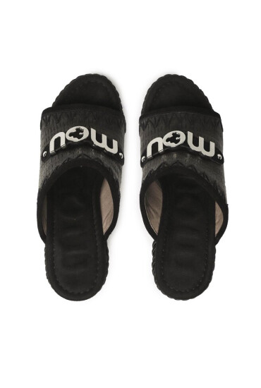 Mou Чехли Rope Wedge Big Metal Logo SW361000C Черен - Mera.bg