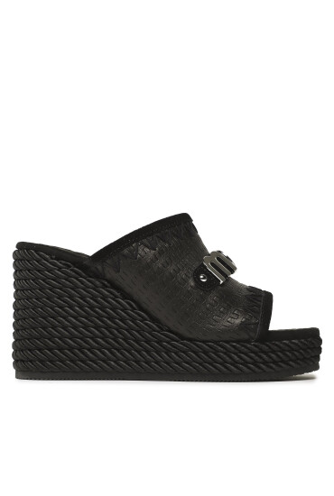 Mou Чехли Rope Wedge Big Metal Logo SW361000C Черен - Mera.bg