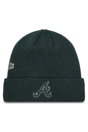 New Era Шапка Atlanta Braves World Series Patch Cuff Knit Beanie 60580730 Зелен - Mera.bg