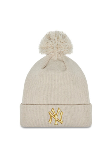 New Era Шапка Wmns Metallic Pom Beanie Nyy 60364284 Сив - Mera.bg