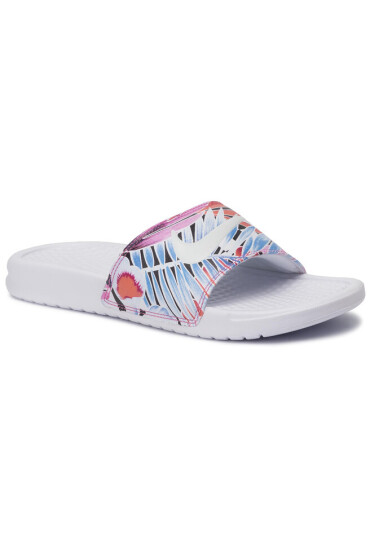 Nike Чехли Benassi Jdi Print 618919 113 White/Habanero/Ember Glow - Mera.bg