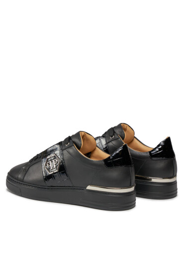 PHILIPP PLEIN Сникърси Leather Lo-Top Sneakers AACS USC0513 PLE010N Black 02 - Mera.bg