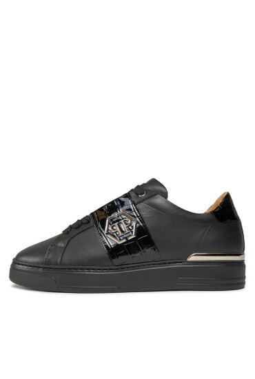 PHILIPP PLEIN Сникърси Leather Lo-Top Sneakers AACS USC0513 PLE010N Black 02 - Mera.bg