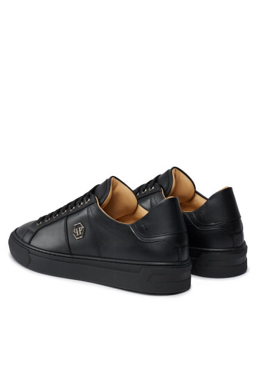 PHILIPP PLEIN Сникърси Leather Lo-Top Sneakers Hexagon AACS MSC3905 PLE075N Black 02 - Mera.bg