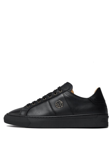 PHILIPP PLEIN Сникърси Leather Lo-Top Sneakers Hexagon AACS MSC3905 PLE075N Black 02 - Mera.bg