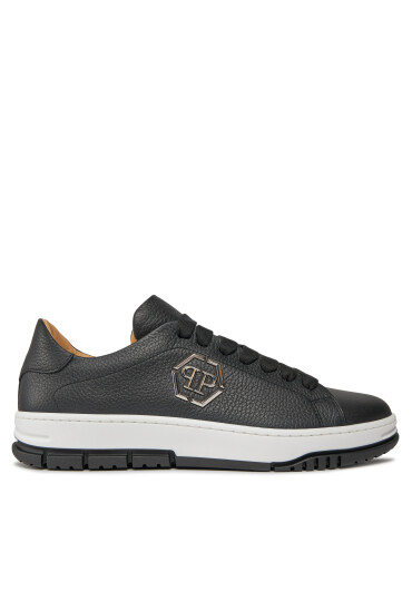 PHILIPP PLEIN Сникърси Leather Lo-Top Sneakers Hexagon AACS USC0514 PLE010N Black 02 - Mera.bg