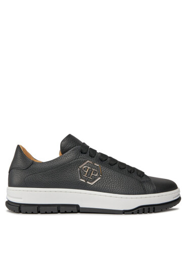 PHILIPP PLEIN Сникърси Leather Lo-Top Sneakers Hexagon AACS USC0514 PLE010N Black 02 - Mera.bg