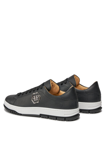 PHILIPP PLEIN Сникърси Leather Lo-Top Sneakers Hexagon AACS USC0514 PLE010N Black 02 - Mera.bg