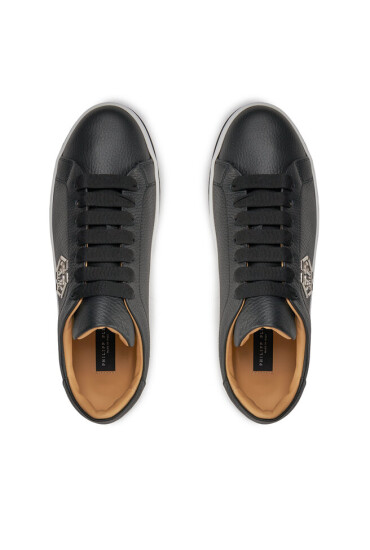 PHILIPP PLEIN Сникърси Leather Lo-Top Sneakers Hexagon AACS USC0514 PLE010N Black 02 - Mera.bg