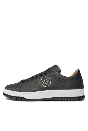 PHILIPP PLEIN Сникърси Leather Lo-Top Sneakers Hexagon AACS USC0514 PLE010N Black 02 - Mera.bg