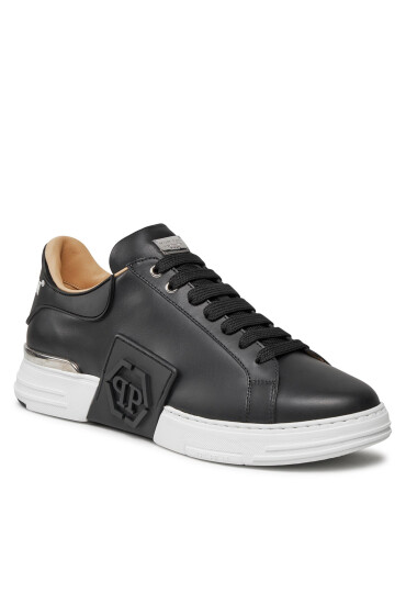 PHILIPP PLEIN Сникърси Lo-Top Sneakers Phantom Kick$ Leather Hexagon FABS USC0263 PLE010N Black / White 0201 - Mera.bg