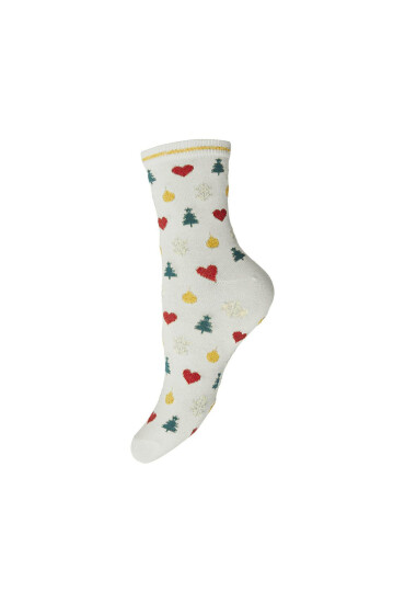 Pieces Чорапи дълги дамски Catya 17132802 Bright White/Decoration - Mera.bg